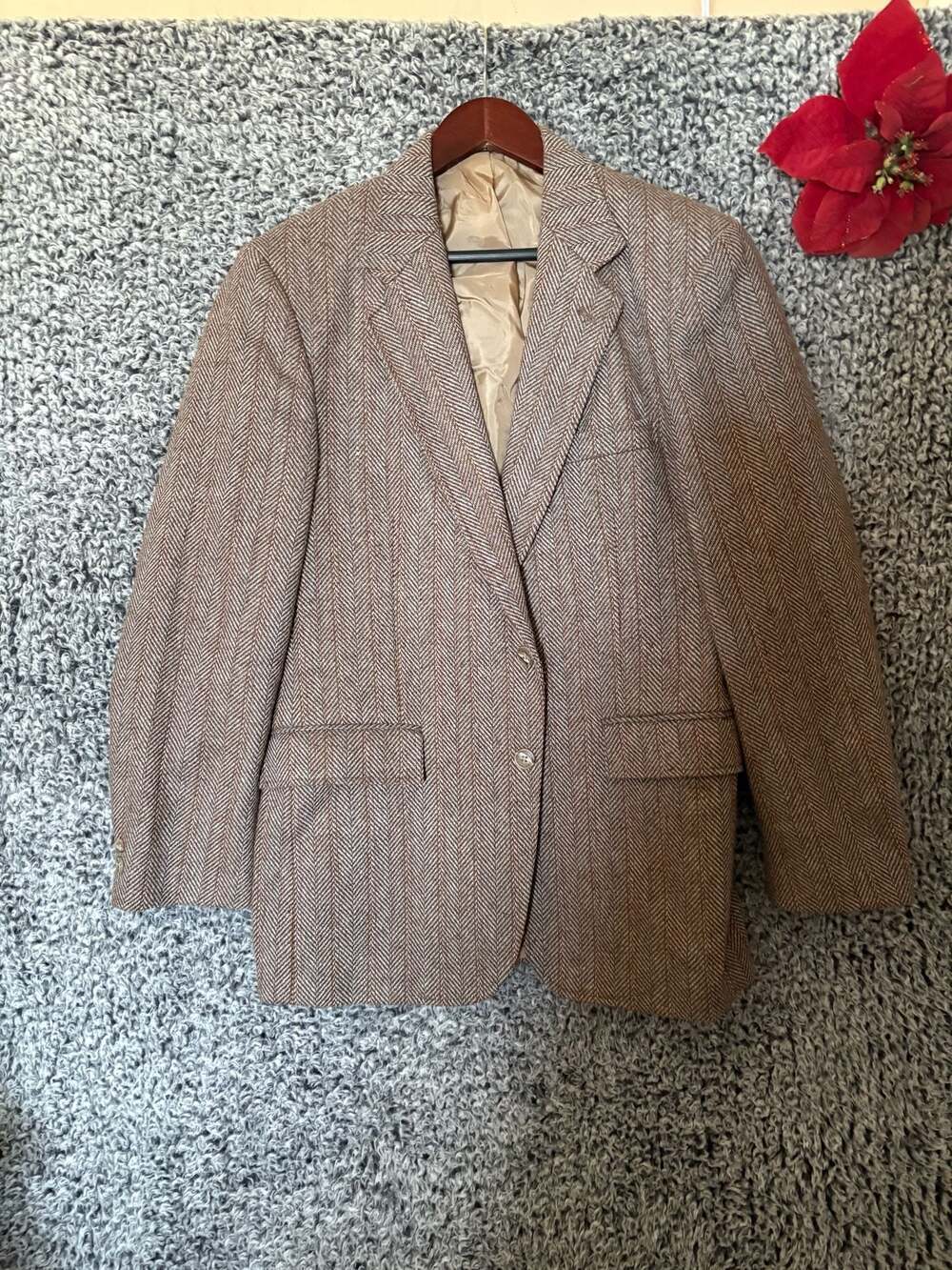 Moore's Men's Brown Herringbone Donegal Tweed Sport Coat Blazer Size 38R